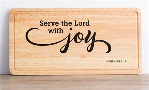 Serve the Lord with Joy - Decorative Cutting Board - all things faithful