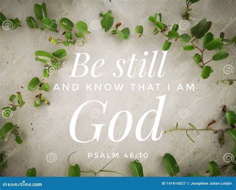 Be Still With Bible Verse Design For Christianity With Sandy Beach Background. Stock Image ...