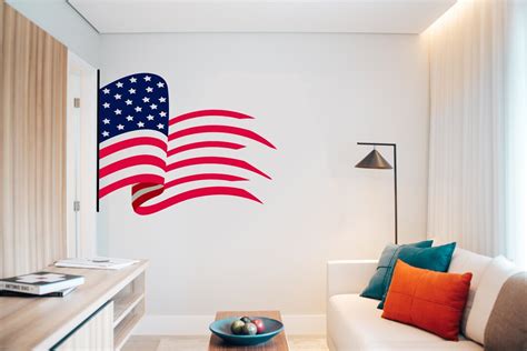 American Flag Decal, USA Flag Wall Decal, American Flag Sticker, Large ...