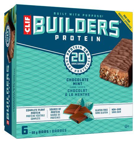 CLIF Builder's Protein Chocolate Mint Bars, 6 x 68 g - Walmart.ca