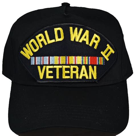 WORLD WAR 2 VETERAN WITH RIBBONS PACIFIC HAT - BLACK - Veteran Owned Business - Walmart.com ...