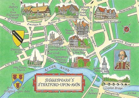 Carte de Stratford-upon-Avon- Plan de Stratford-upon-Avon