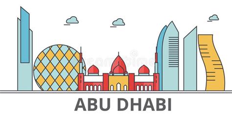 Abu Dhabi city skyline stock vector. Illustration of outdoor - 92131107