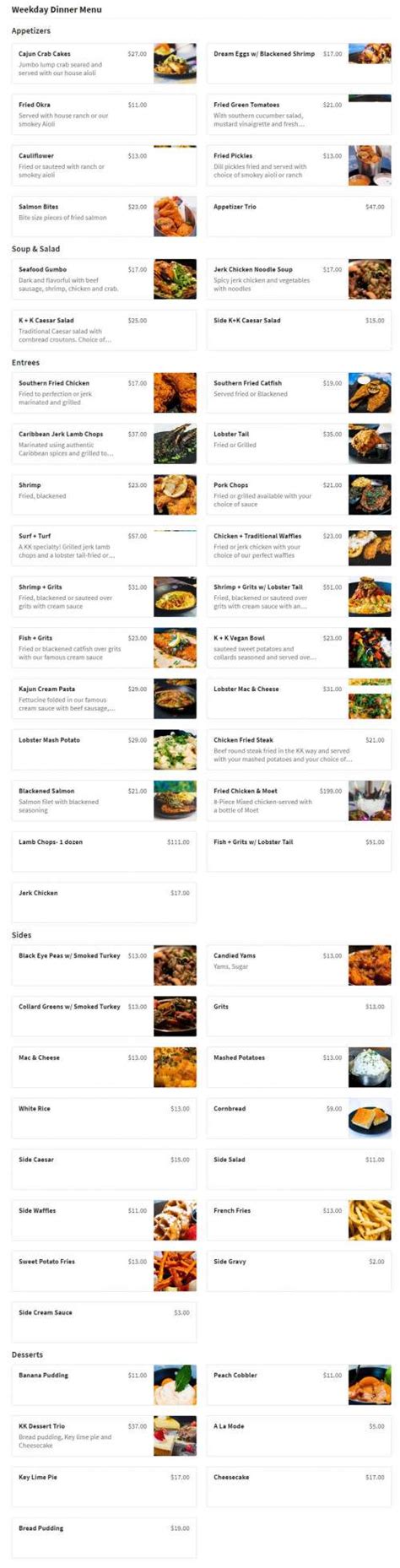 Kitchen + Kocktails Chicago menu in Chicago, Illinois, USA