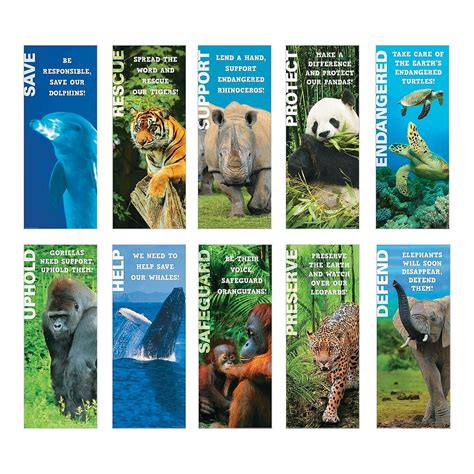 Endangered Animals Poster Set - Educational - 10 Pieces - Walmart.com - Walmart.com