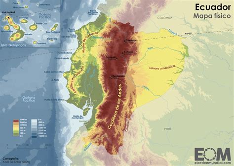 El mapa físico de Ecuador - Mapas de El Orden Mundial - EOM