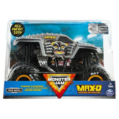 Monster Jam Official Max D Monster Truck Die Cast Vehicle 1:24 Scale ...