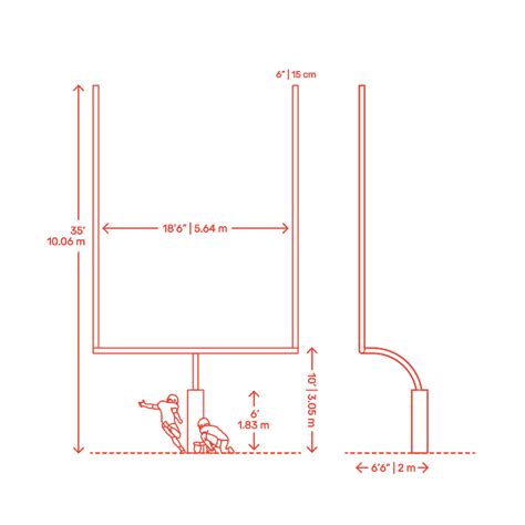 American Football Field Goal Post Dimensions & Drawings | Dimensions.Guide