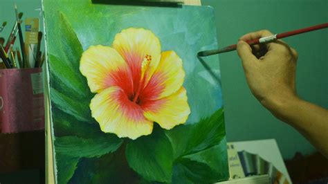 Acrylic Painting Lesson - Gumamela Flower by JMLisondra | Flower painting, Acrylic painting ...