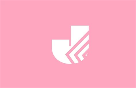 pink geometric J alphabet letter logo icon with line design. Creative template for business and ...