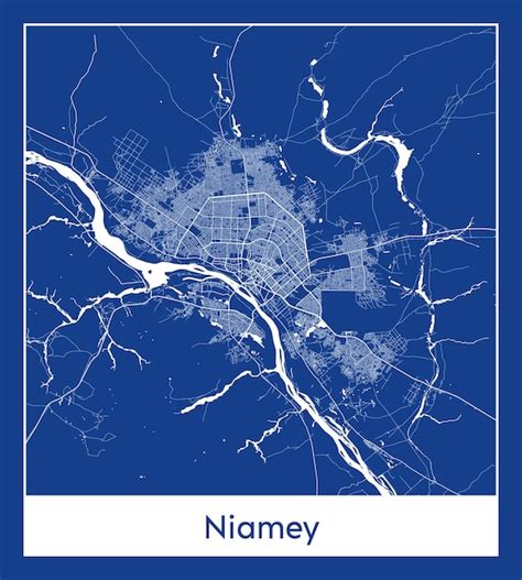 Premium Vector | Niamey niger africa city map blue print vector ...