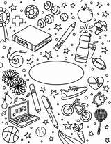 Health / Fitness Gym Physical Education Binder Cover Coloring Sheet sketch template