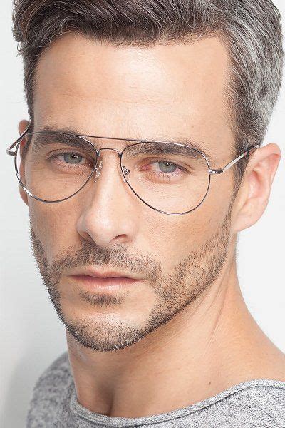 Silver Aviator Prescription Eyeglasses-Large Full-Rim Metal Eyewear-Nantes in 2020 | Mens ...