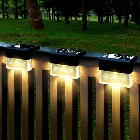 CHEEKON® Solar Rail Lights Outdoor Waterproof Very Bright 60 Lumens 4300K Warm White Black Step ...