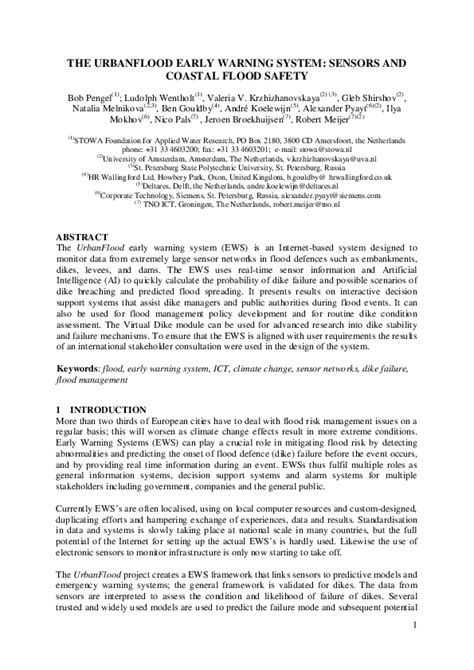 (PDF) The urbanflood early warning system: sensors and coastal flood safety | B. Pengel ...