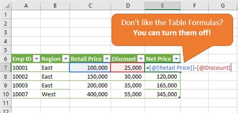 How to Turn OFF Structured References in Excel Table Formulas - Excel ...