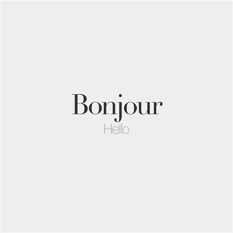 Bonjour // Hello