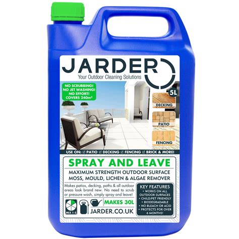 Jarder 5 Litre Concentrate Spray & Leave Cleaner - Patio Fencing Decking - Moss Mould & Algae ...