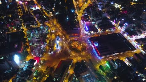 HOCHIMINH, VIETNAM - MAY, 2023: Aerial Drone Night City of Ho Chi Minh City (Saigon) Vietnam ...