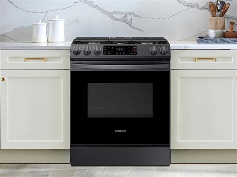 6.0 cu ft. Smart Slide-in Gas Range in Black Stainless Steel Ranges ...