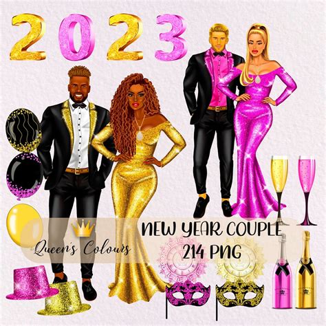 New Year Clipart, New Years Eve Clipart, Party Elements Clipart, NYE ...