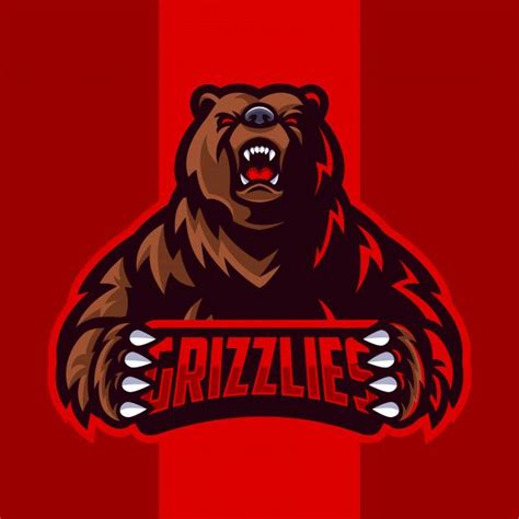 Premium Vector | Grizzly bear mascot logo | Grizzly bear, Mascot, Bear art