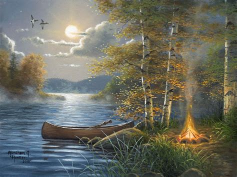 Moonlit Camp by Abraham Hunter – Infinity Fine Art