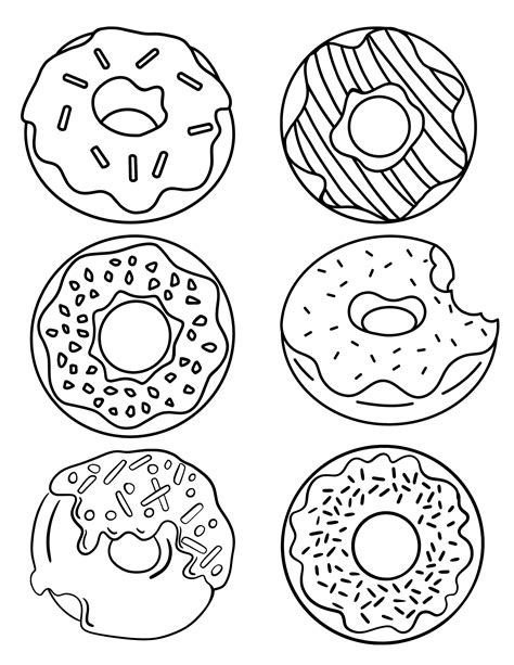 Cute Donut Coloring Pages for Kids and Adults