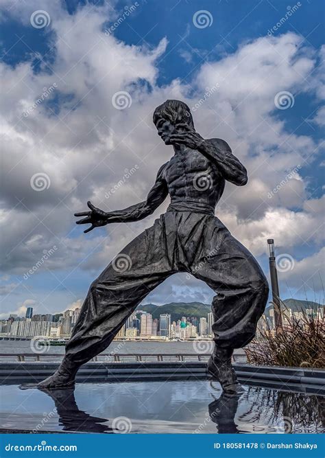 HONG KONG, CHINA - FEBRUARY 21: Bruce Lee Statue at the Avenue of Stars ...