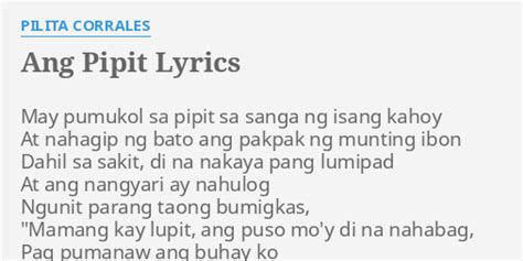 Ang Pipit Lyrics