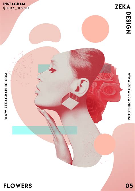 Minimalist and Creative Poster Design Art Flowers Collection 05 Rose Zeka Design | Pop art ...