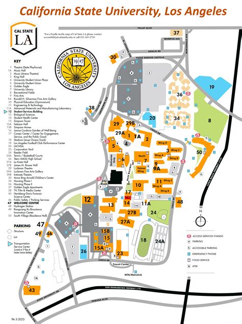 California State University, Los Angeles Campus Map - (Cal State LA) (CSULA) - Ontheworldmap.com