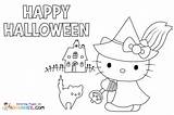 Hello Kitty Halloween Coloring Pages sketch template