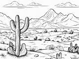 Desert Coloring Sheet  Page sketch template