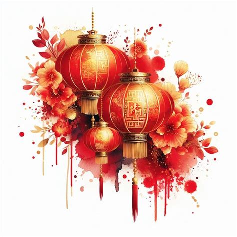 Premium PSD | Chinese new year 2024 chinese lanterns