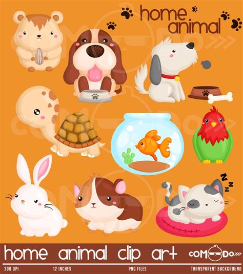 Home Pet Animal Clipart Dog and Cat Clip Art Cute Animal | Etsy | Cute animal clipart, Animal ...