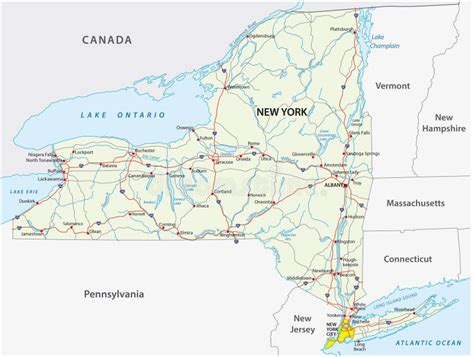 New york state road map stock illustration. Illustration of interstate ...