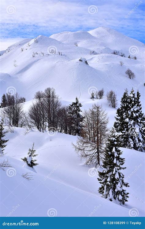 Winter Landscape Snowy Background Mountains Stock Image - Image of snowy, scene: 128108399