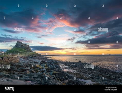 Lindisfarne Castle Sunrise Stock Photo - Alamy