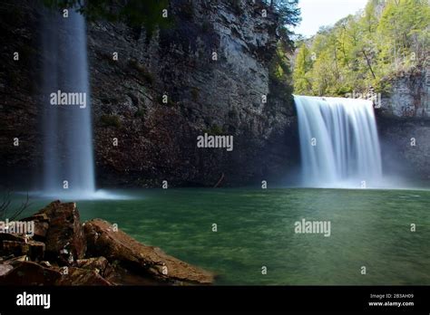 Cane creek falls & rockhouse falls at Fall creek falls state park Tennessee during early spring ...