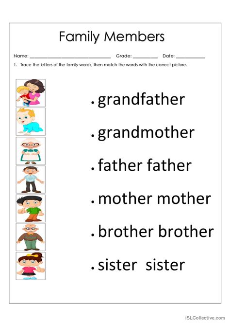 Family Members Worksheet English Esl Worksheets Pdf Doc – NBKomputer