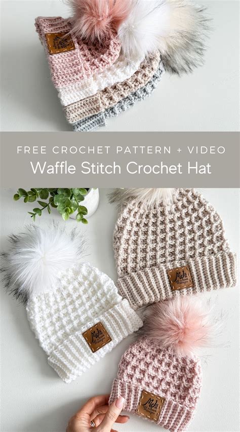 Waffle stitch crochet hat pattern – Artofit