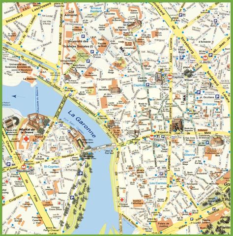 Plan de la ville de Toulouse, france - Toulouse carte d'état (Occitanie ...