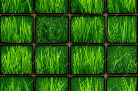 Premium Photo | Green grass in a square pattern on a black background Seamless texture Generative AI