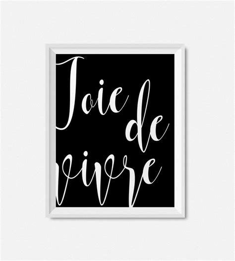 Joie De Vivre Printable Wall Art French Quote Print - Etsy