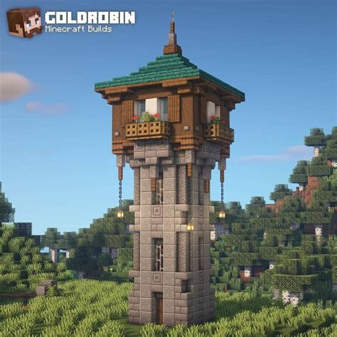 Minecraft Inspirational on Instagram: “Medieval lookout tower by ...