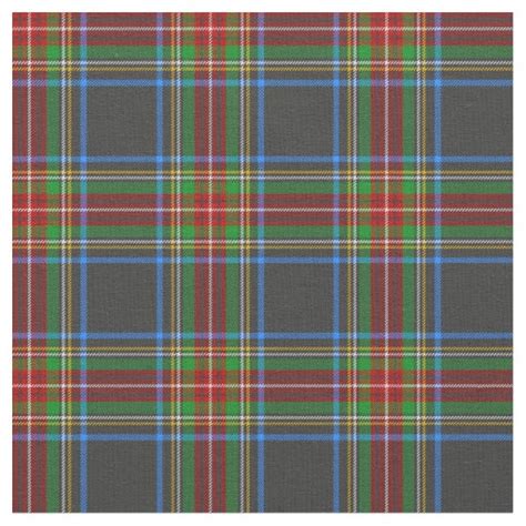 Stewart Stuart Black Clan Tartan Plaid Fabric | Zazzle