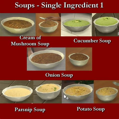 Mod The Sims - Custom Food Soups-Single Ingredient 1