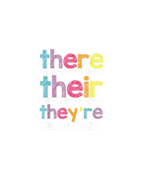 There Their They're English Grammar Teacher Funny Humor T-Shirt