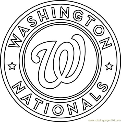 Washington Nationals Logo Coloring Page for Kids - Free MLB Printable Coloring Pages Online for ...